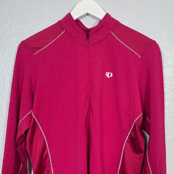 Pearl Izumi Women XL Magenta Superstar Long Sleeve Jersey 1/2 Zip Pocket Cycling - Picture 3 of 9